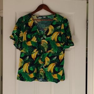 Old Navy banana button up shirt